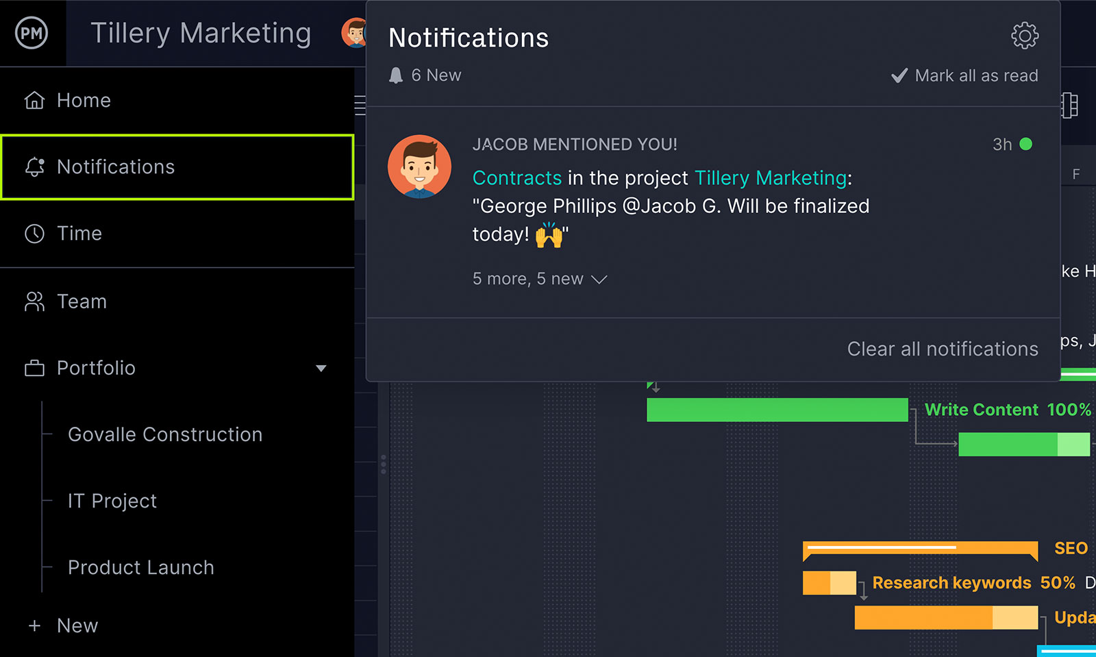 ProjectManager is a product management software with live notifications and email alerts