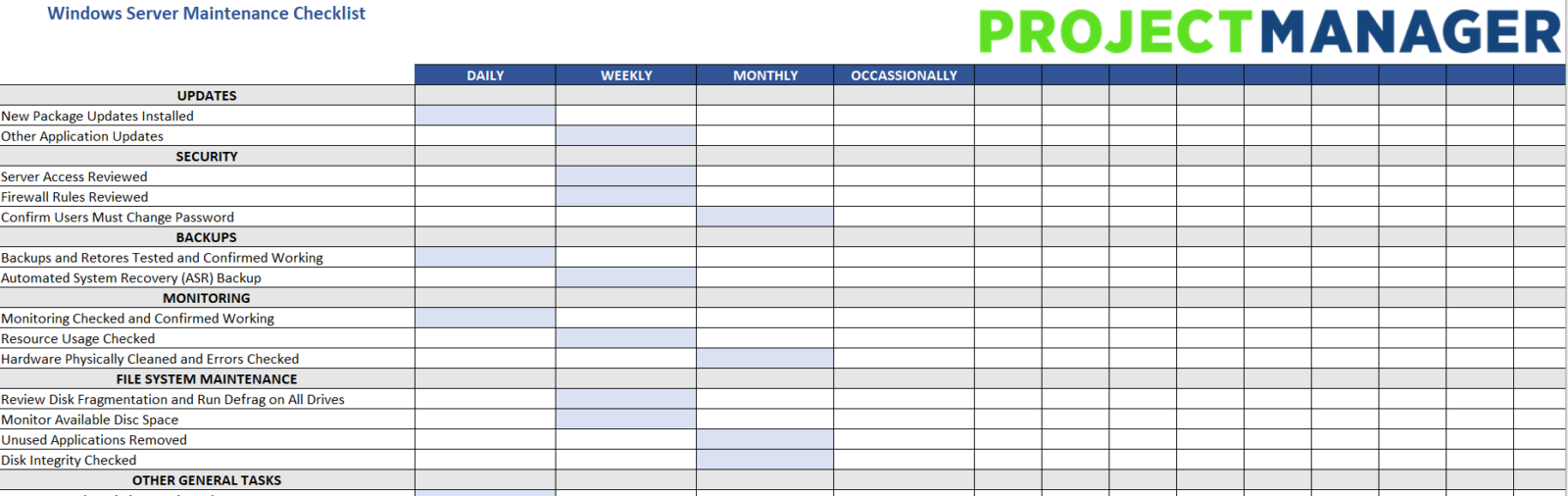 Server Maintenance Checklist - ProjectManager.com