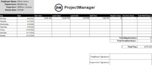 Free Timesheet Template for Excel - ProjectManager