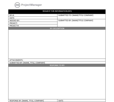 Request for information template