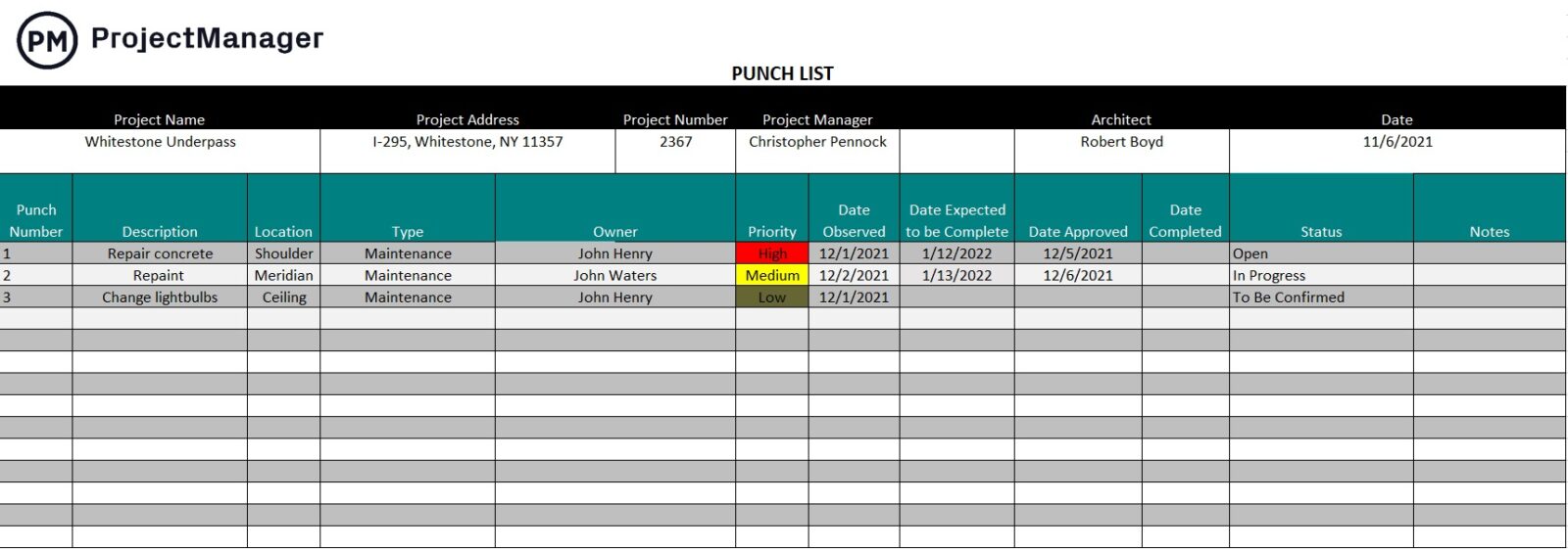 11 Free Excel Construction Templates MrPranav