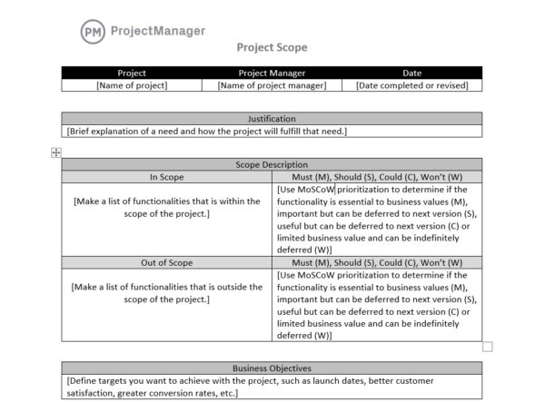 Project Scope Template (2023)