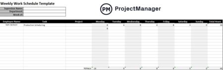 Weekly Work Schedule Template for Excel — ProjectManager