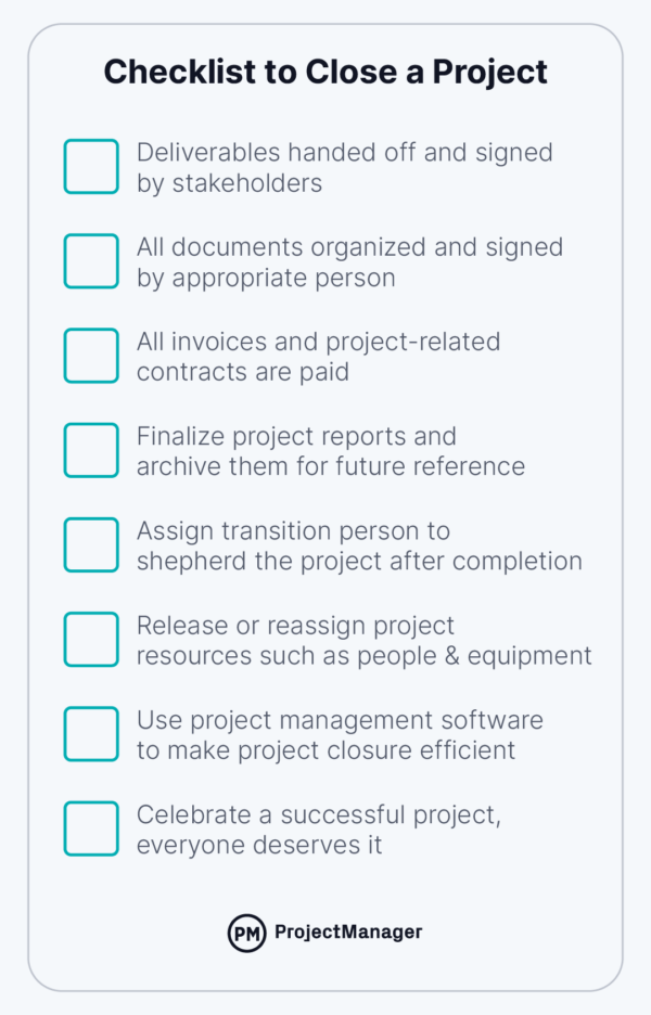 Project closure checklist