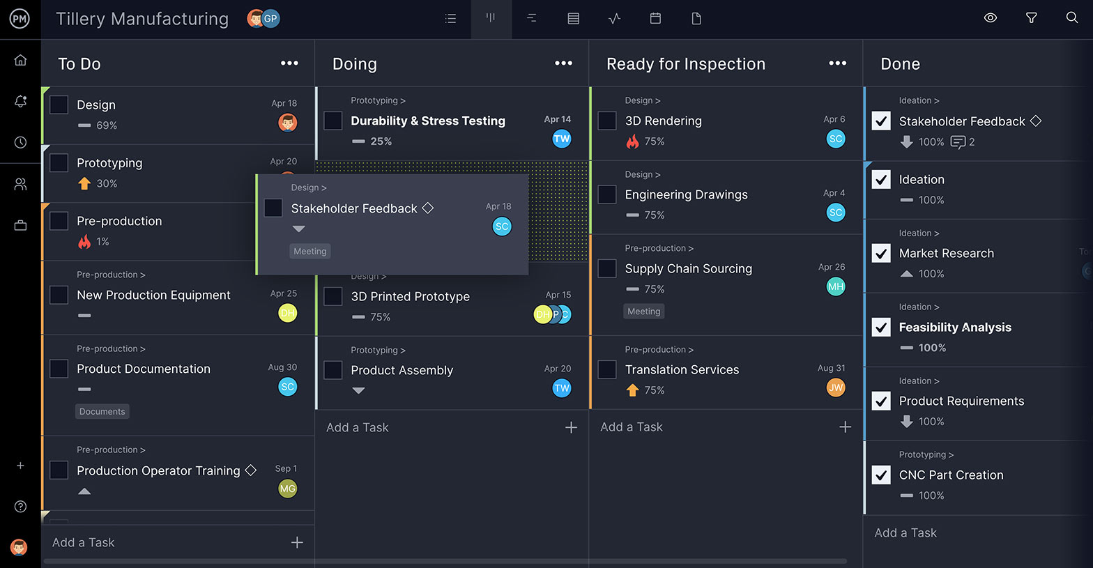 ProjectManager's kanban boards are the perfect tool for agile project management