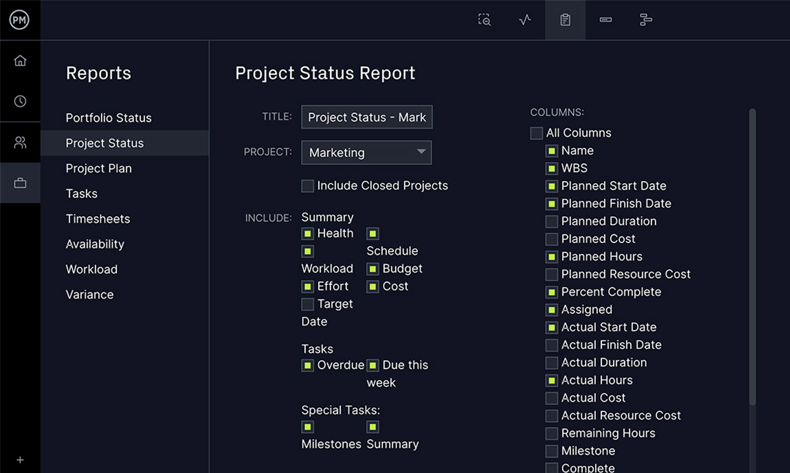 status report template excel