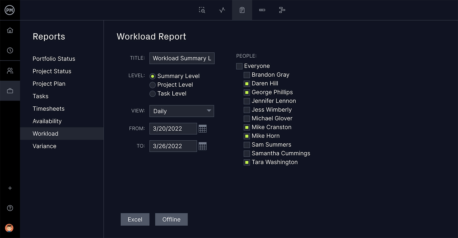 workload timesheet report