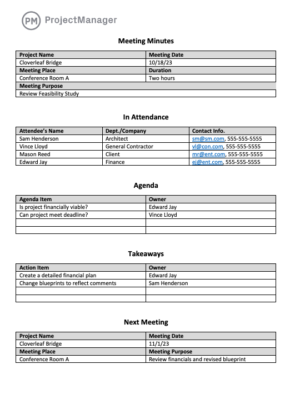 Meeting Minutes Template for Word (Free Download)