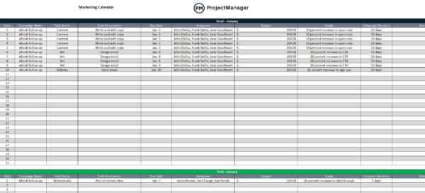 Marketing Calendar Template for Excel (Free Download)