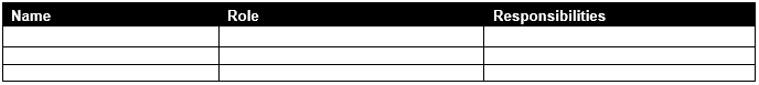 Project team section of ProjectManager's project plan template for Excel