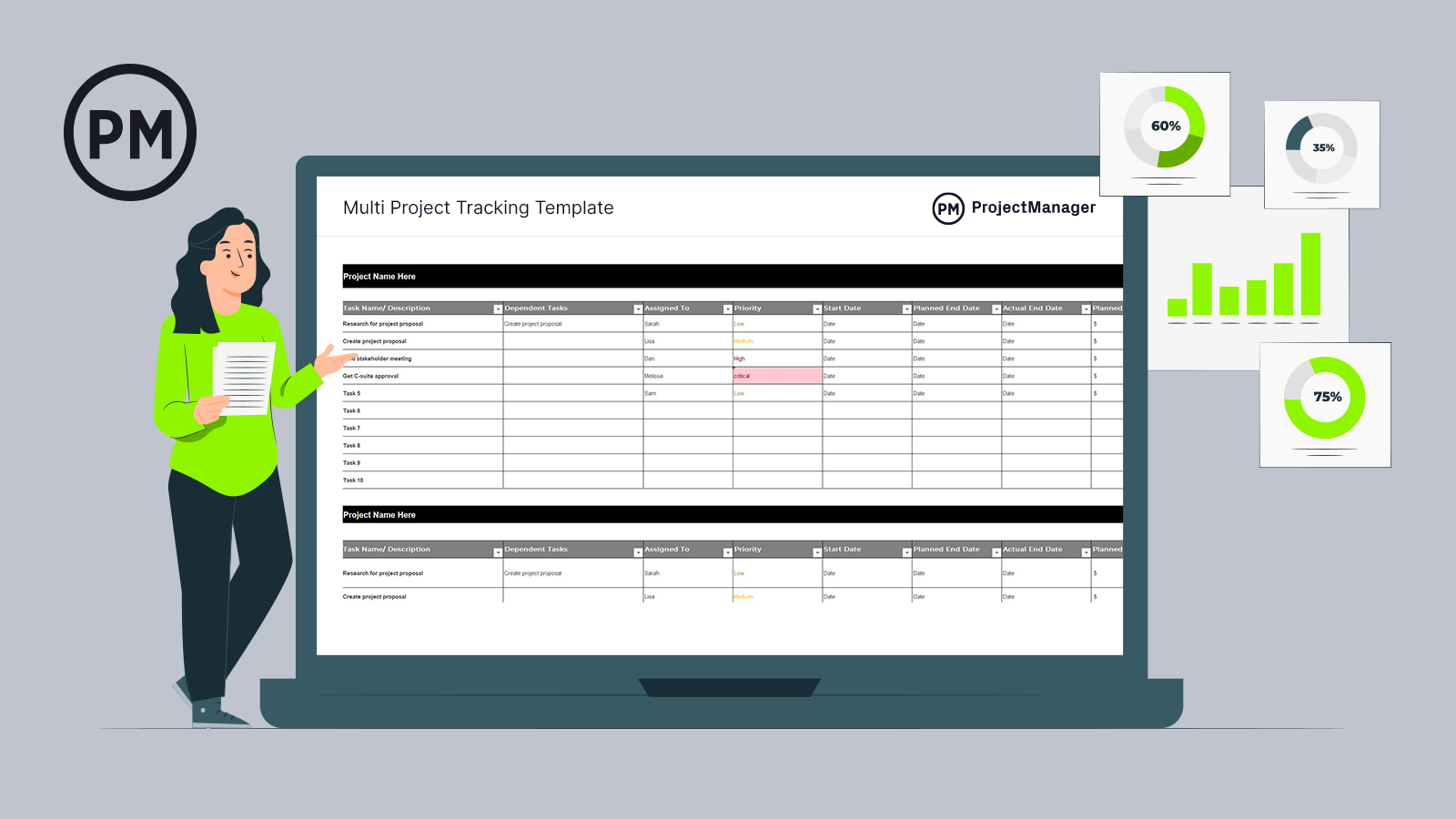 multiple project gantt chart template