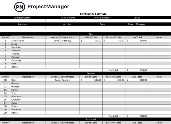 Project Management - Free Spreadsheet Templates