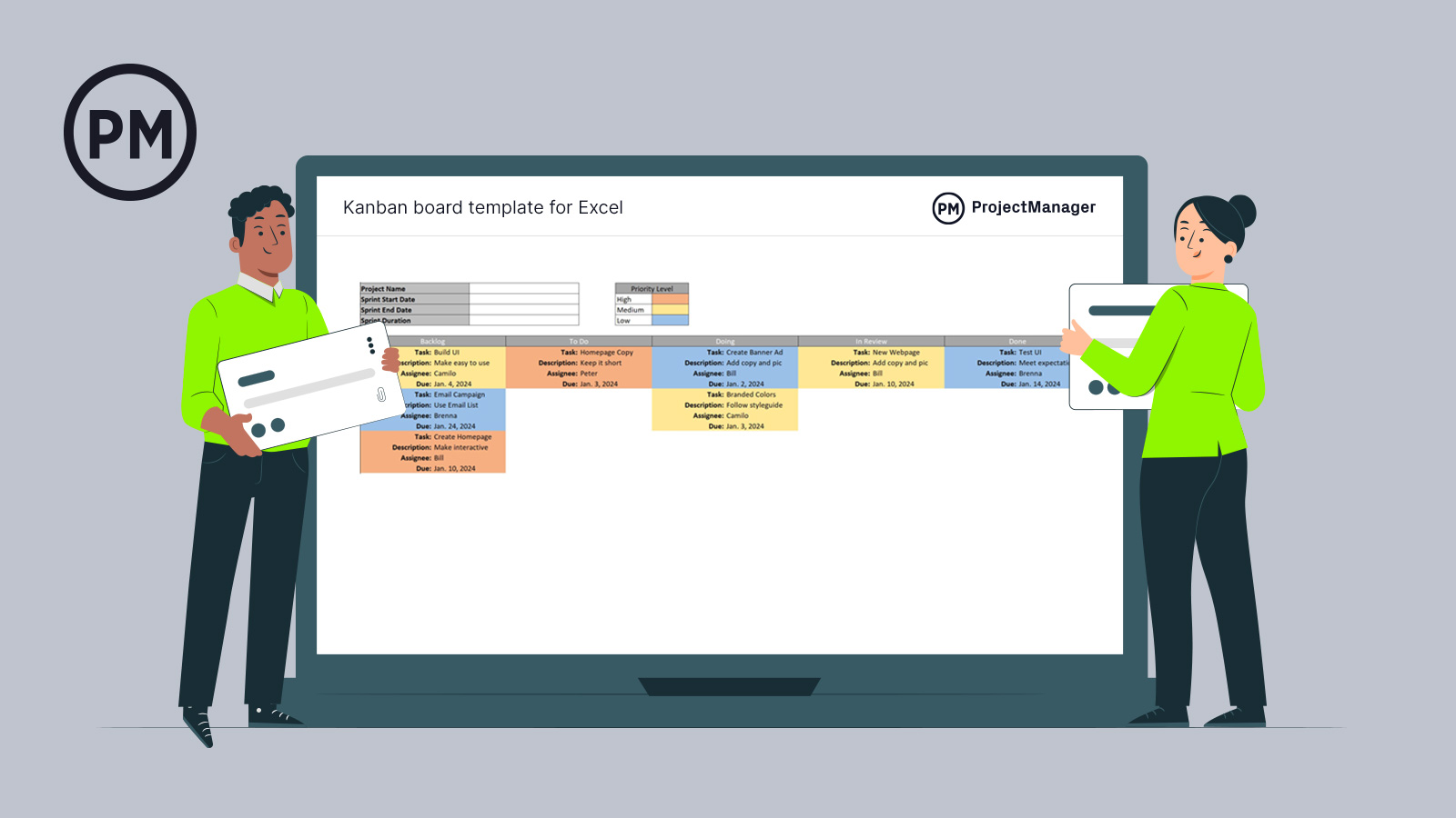 kanban excel template