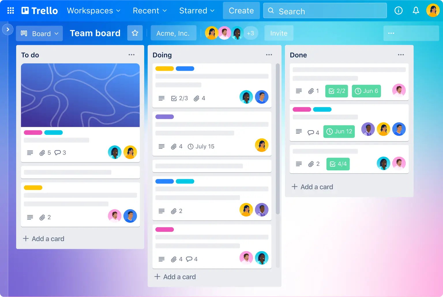 Trello, one of the best Wrike alternatives