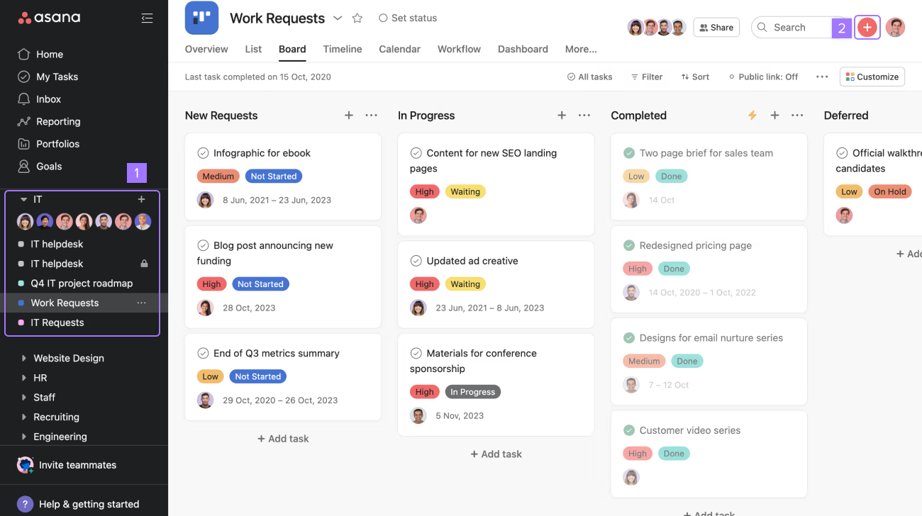 Asana, a Smartsheet alternative for task management