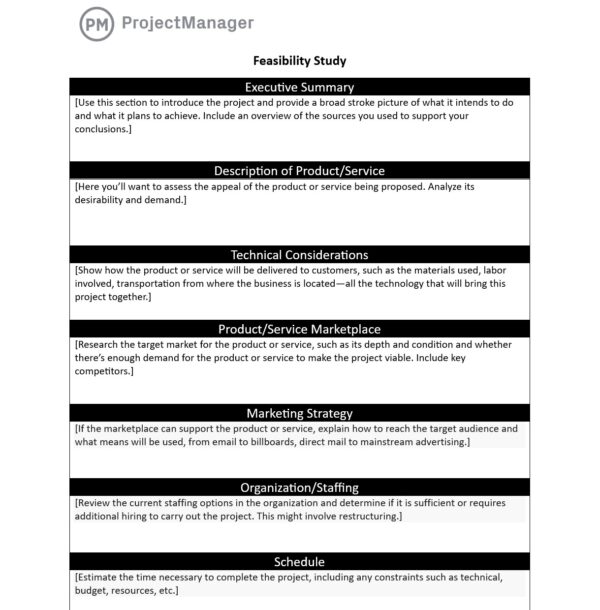 ProjectManager's feasibility study, an important document for the pre construction phase