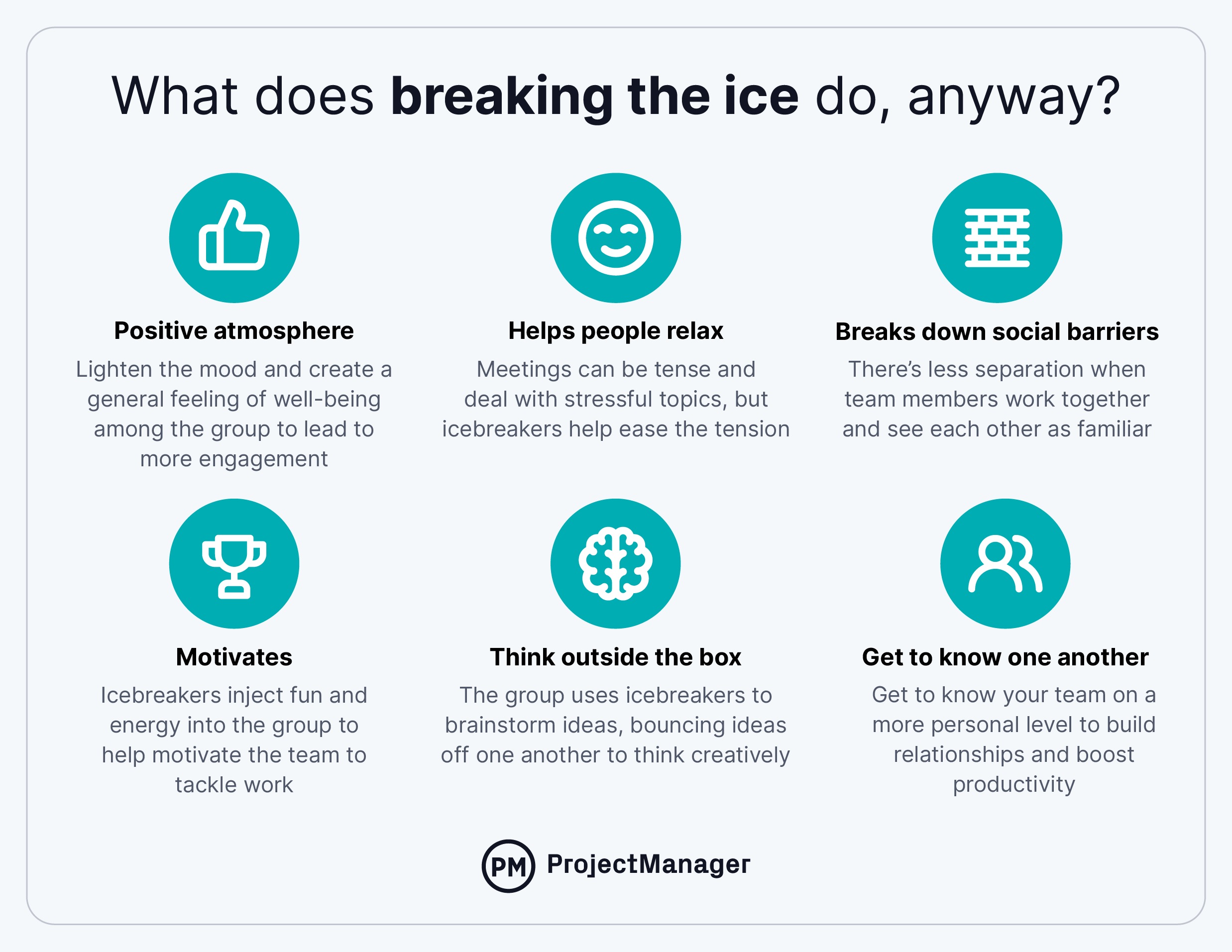 Ice breaker infographic by ProjectManager