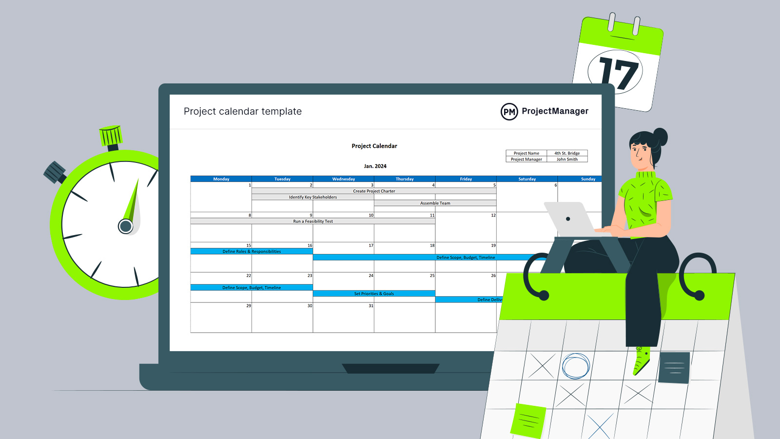 monthly assignment calendar excel