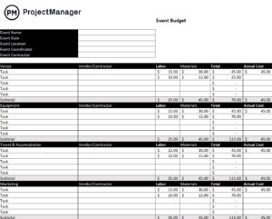 Event Budget Template for Excel (Free Download)