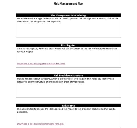 Free risk management plan template