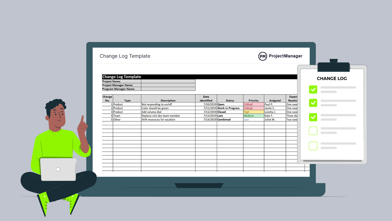 Change Log Template (Free Excel Download) ProjectManager