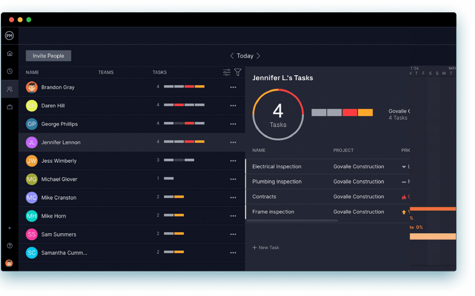 Project time management software with team hours 