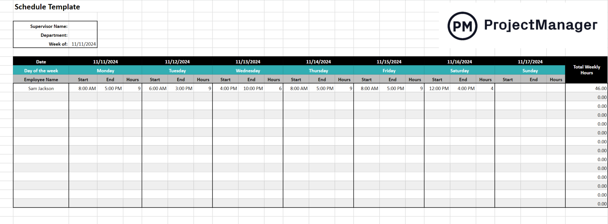 Free Google Sheets Schedule Template: Manage Schedules Online ...