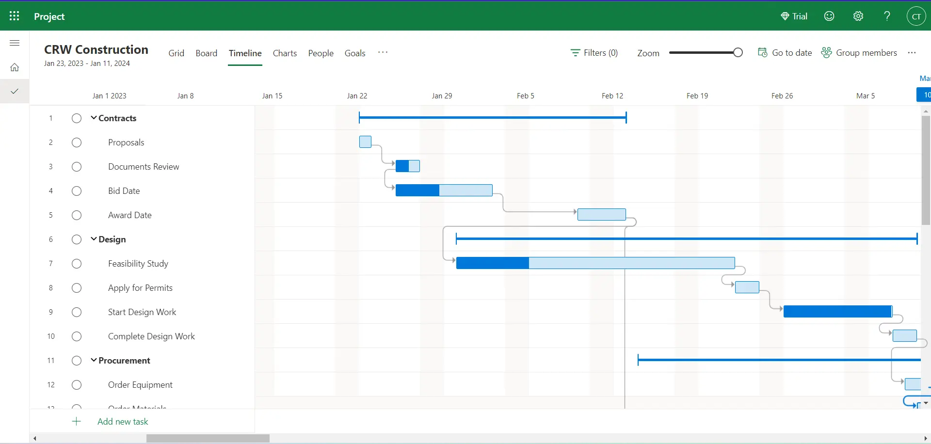 Microsoft Lists vs. Planner, Planner screenshot