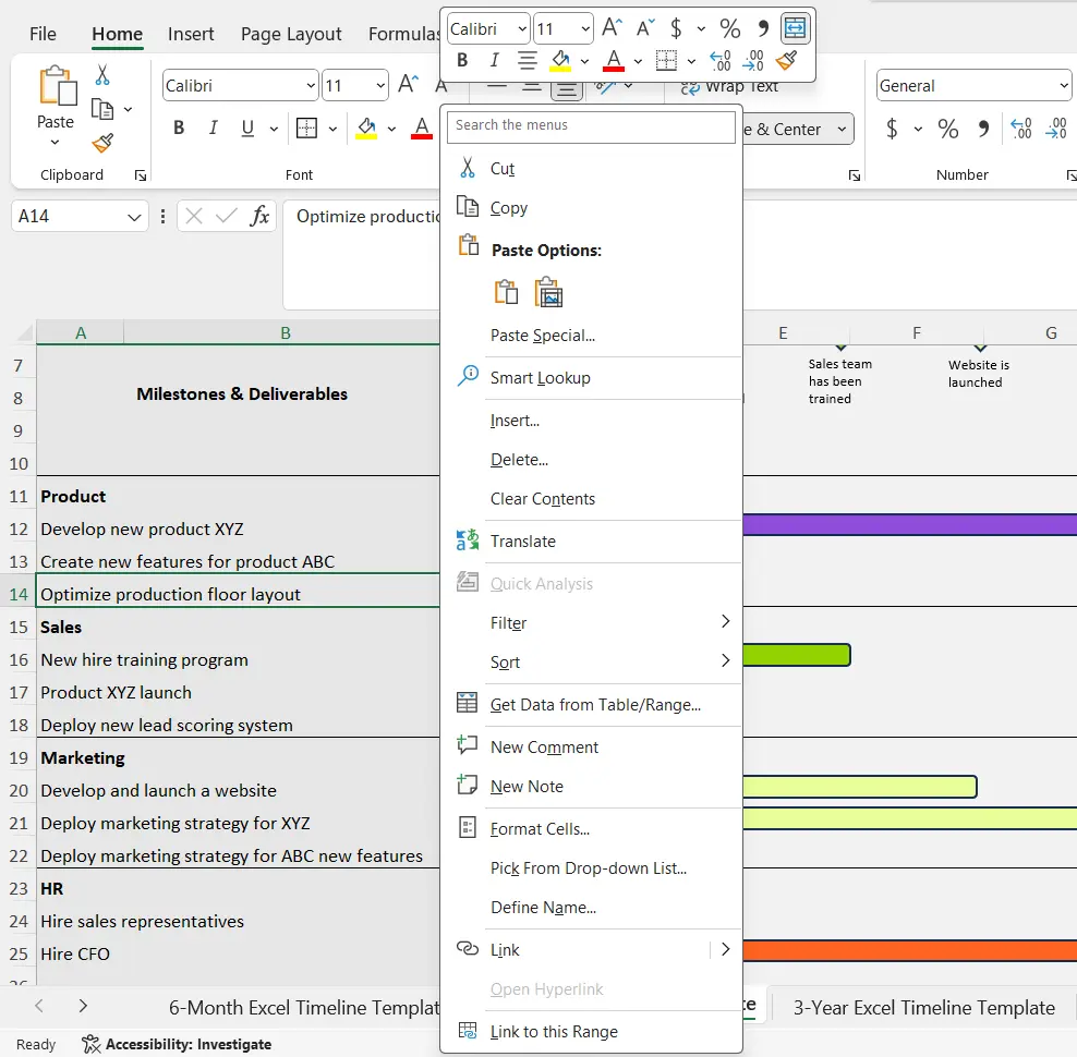 timeline template microsoft word