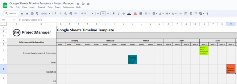 Free Google Sheets Timeline Template