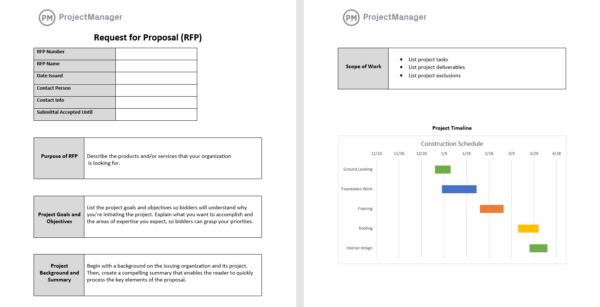 Request for proposal template