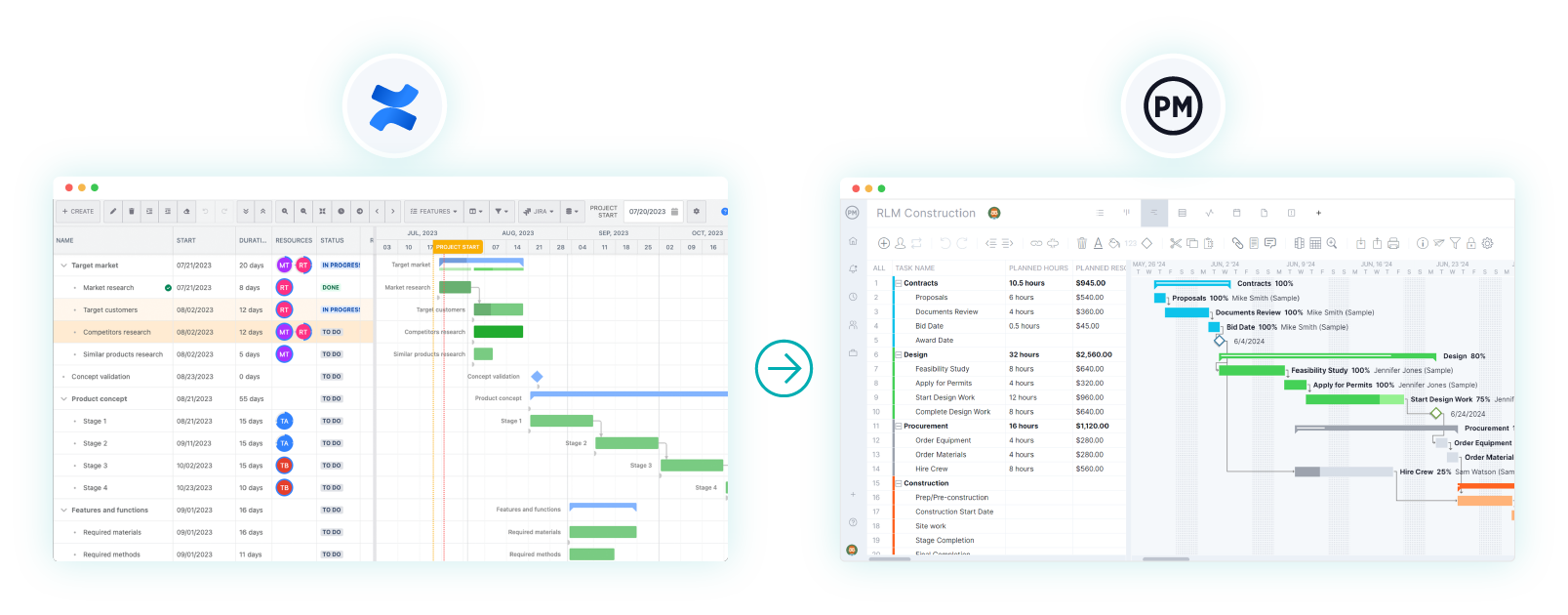 Import Confluence project into ProjectManager