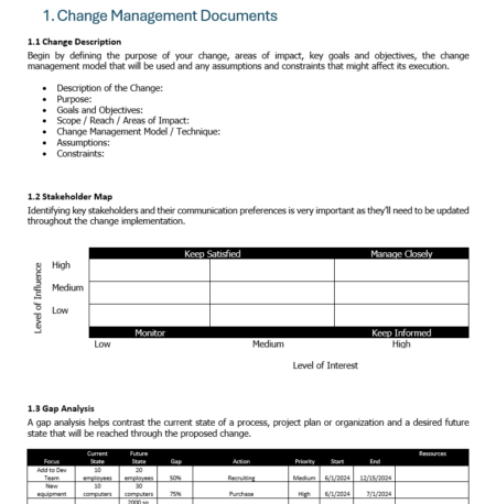 Free change management plan template for Word