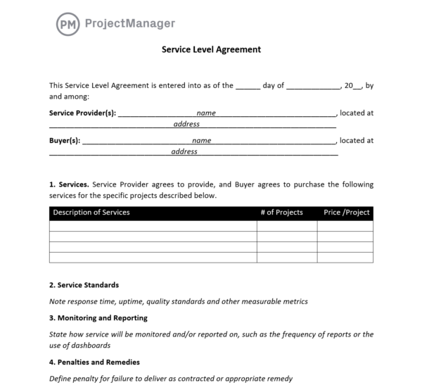 writing service level agreements