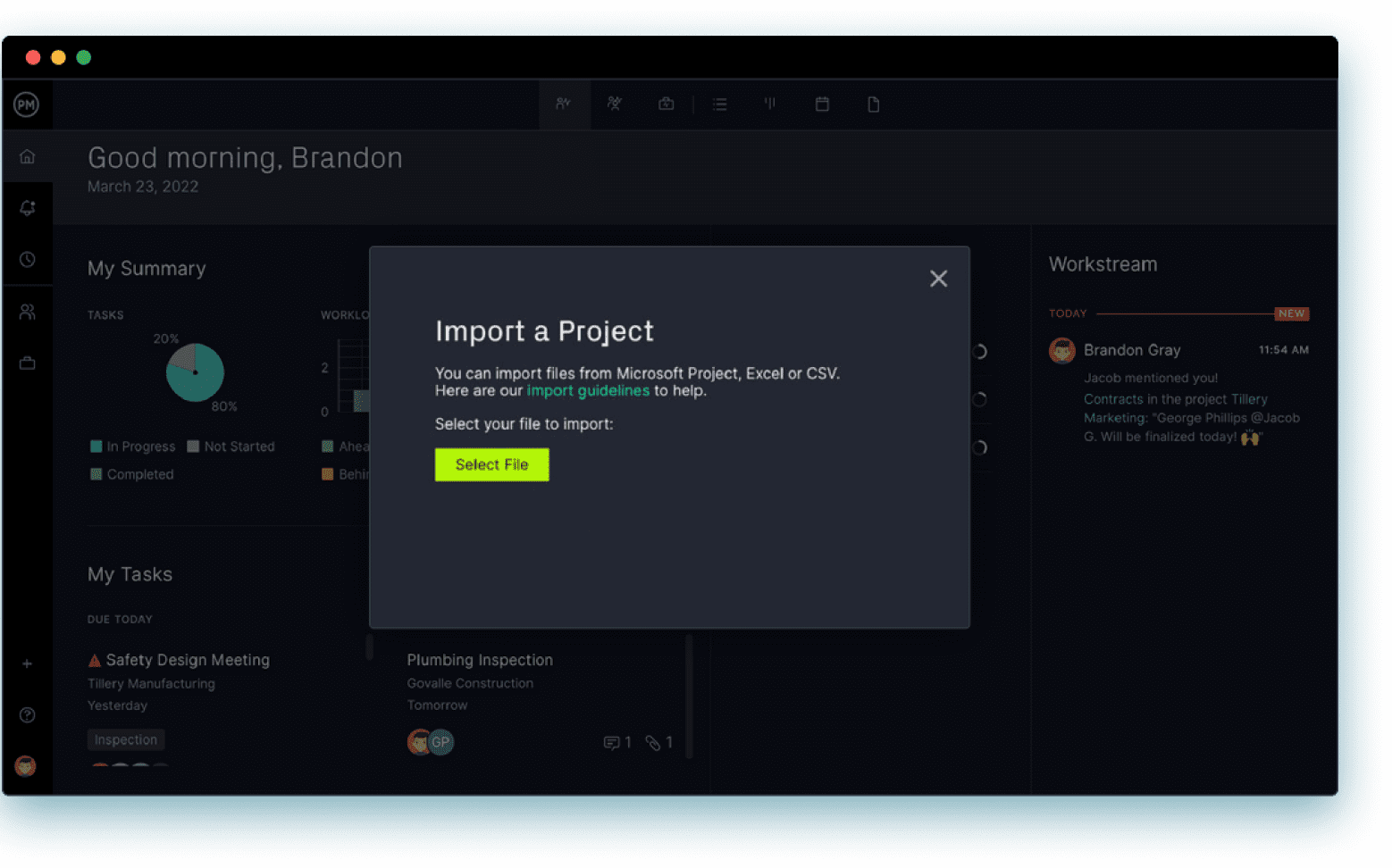 Share files online with ProjectManager