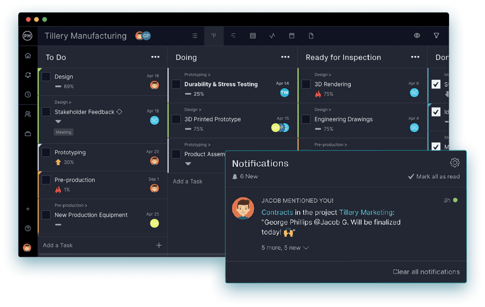 Project Tracking Software with kanban boards