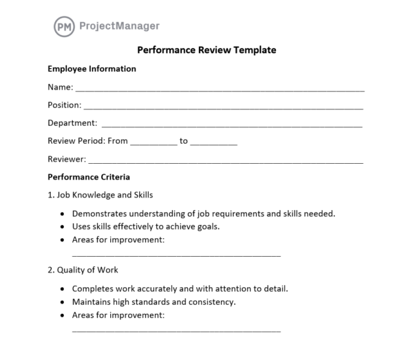 performance review template